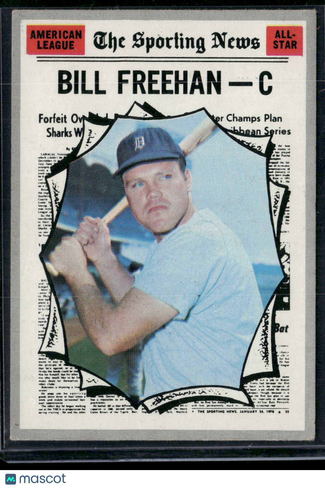 1970 Topps BILL FREEHAN #465 All Star Light Wrinkle (VG/EX)