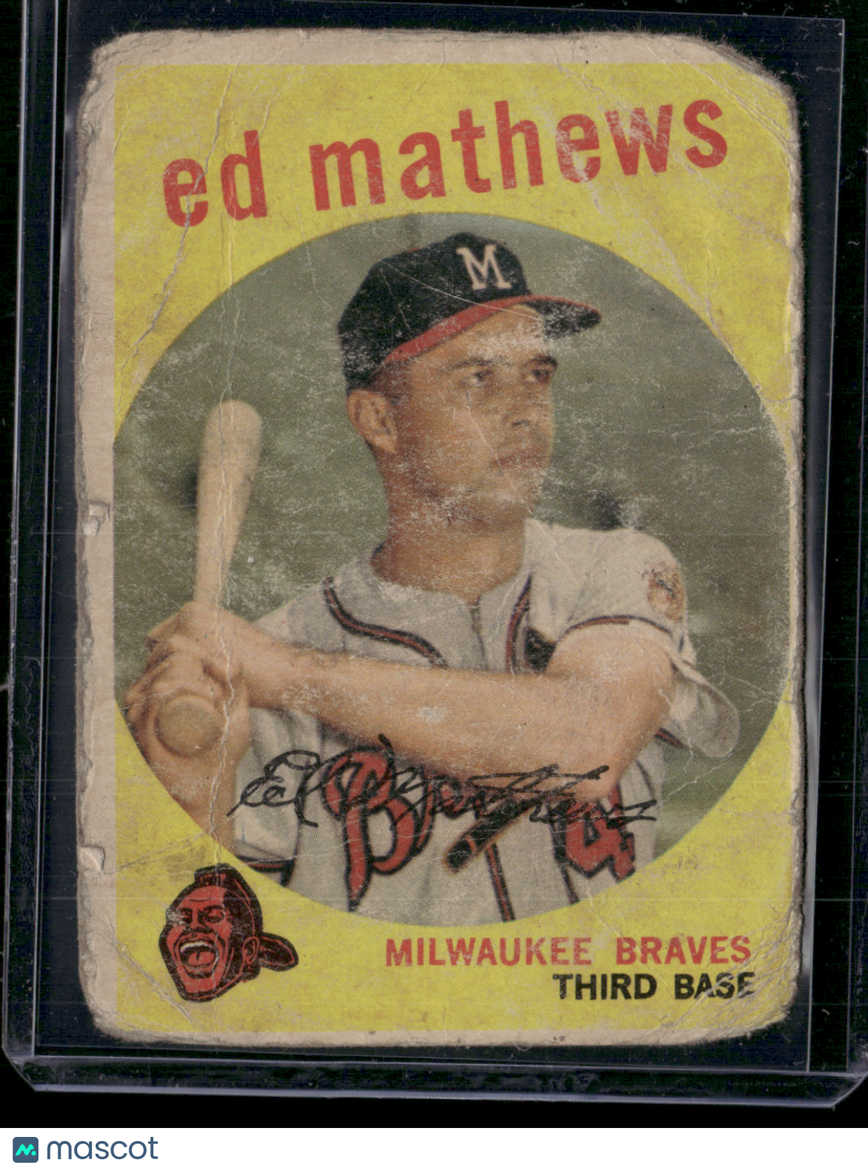 1959 Topps ED MATHEWS #450 Ink on Back (Fair)