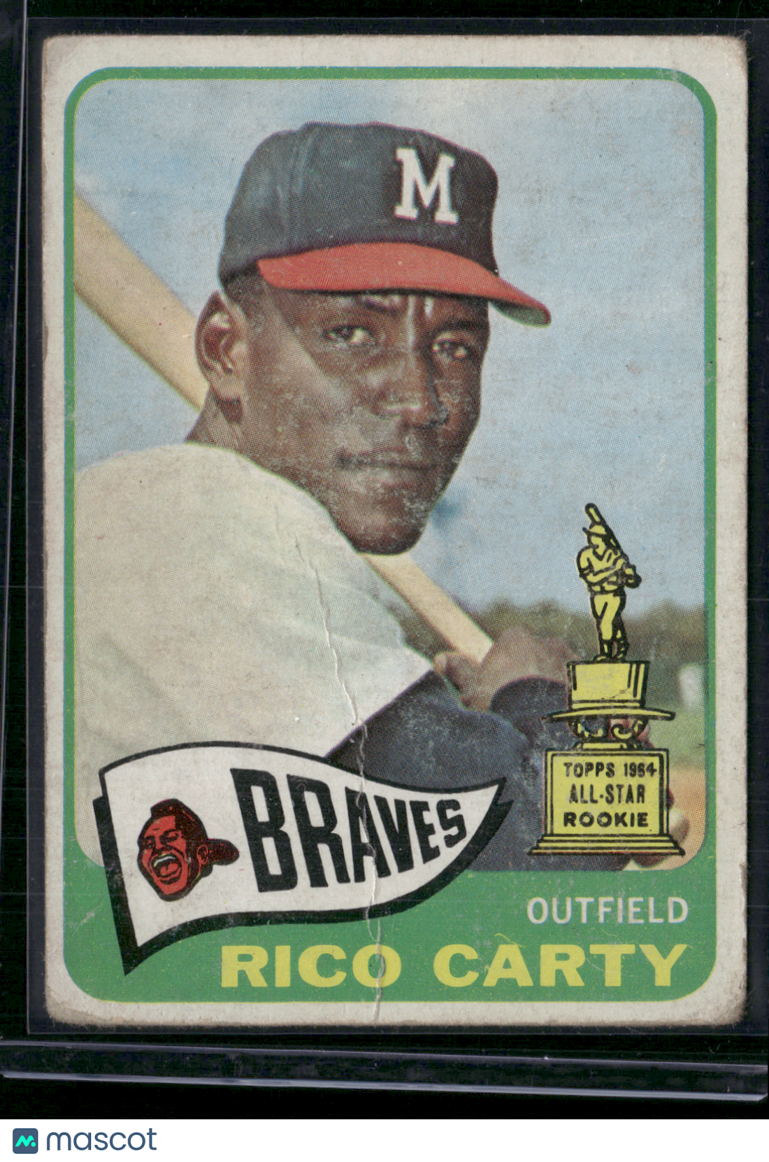 1965 Topps RICO CARTY #305 Rookie Cup Toning Crease (Good)
