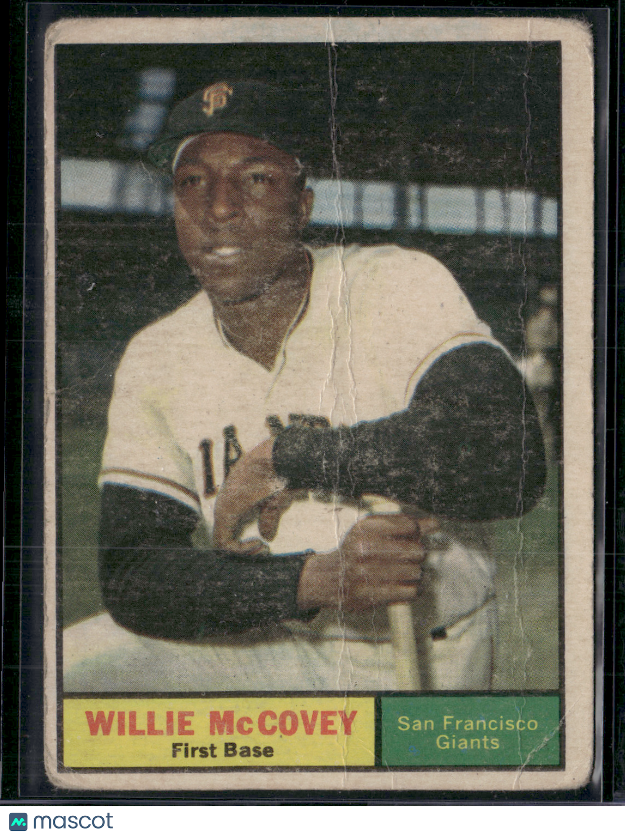1961 Topps WILLIE MCCOVEY #517 Toning Wrinkles Crease (Good)