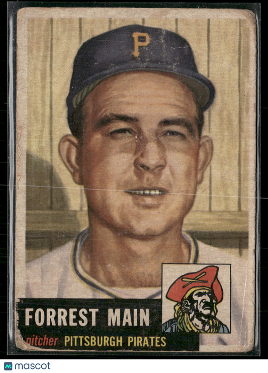 1953 Topps FORREST MAIN #198 Wrinkle Crease (Good)