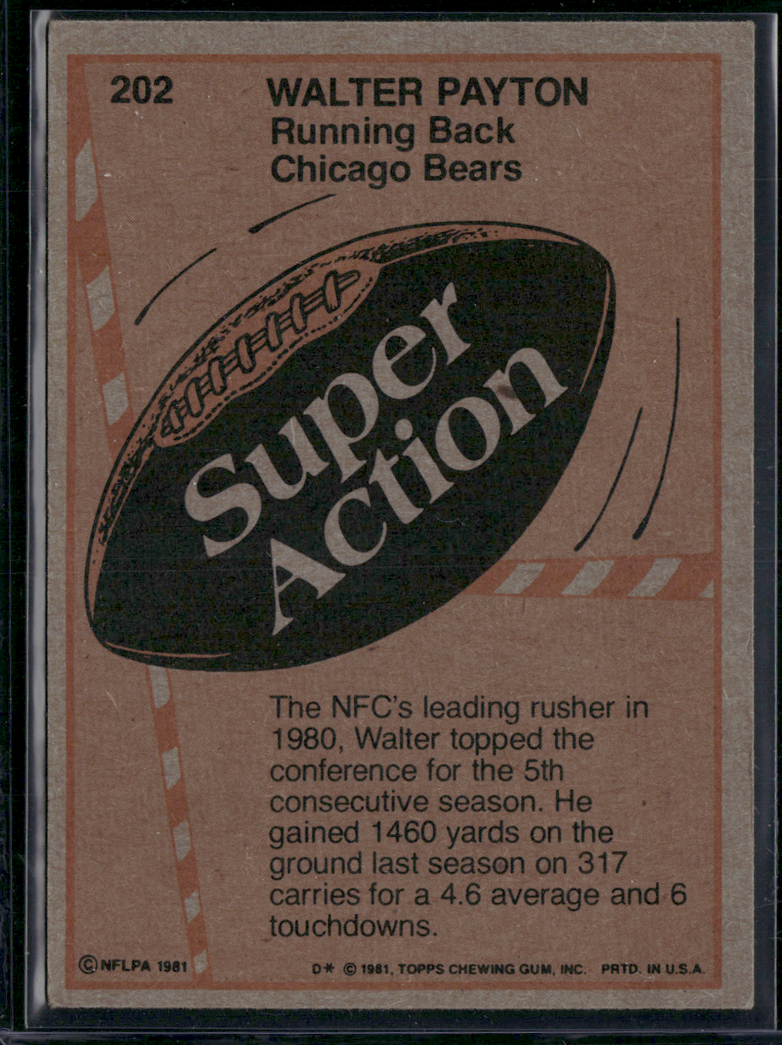 1981 WALTER PAYTON #202 Super Action (VG)