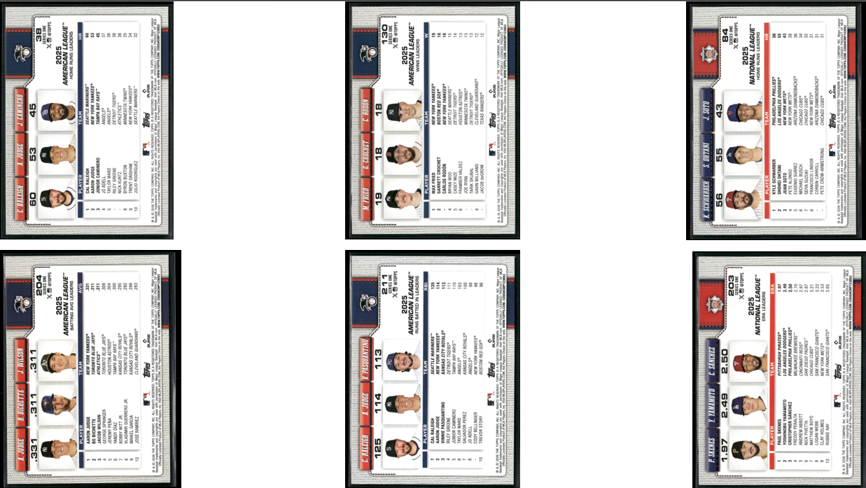 2026 Topps LEAGUE LEADERS 6 ~ CARDLOT Raleigh/Skenes (NM)