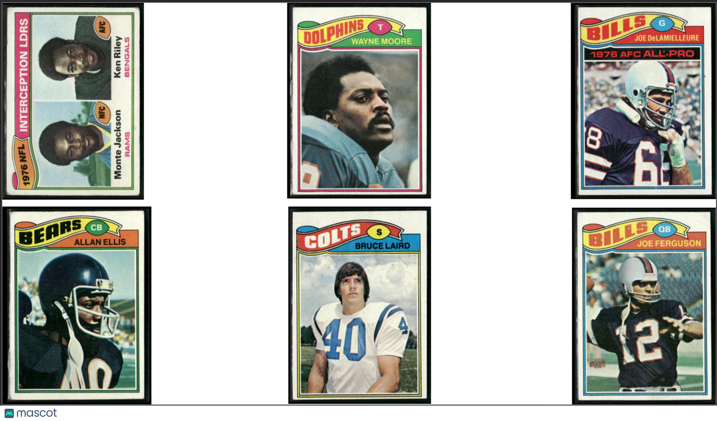 1977 Topps 6 ~ CARDLOT Ken Riley/Joe Ferguson (VG)
