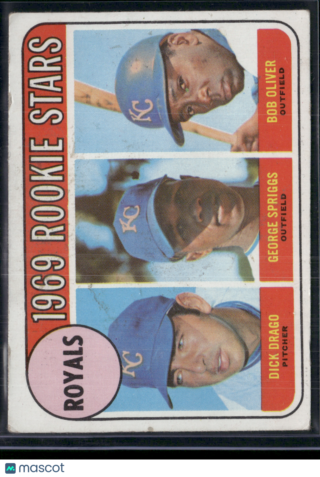 1969 Topps DICK DRAGO/GEORGE SPRIGGS/BOB OLIVER #662 1969 Royals RookieStars(VG)