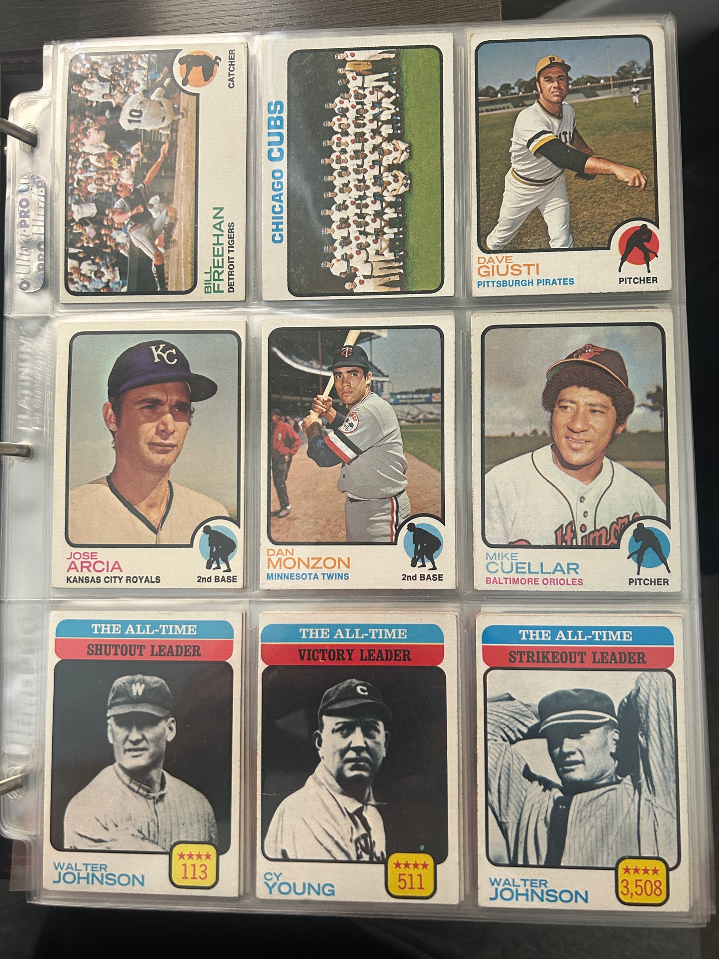 1973 Topps Baseball Incomplete Set (329 Cards) with Binder