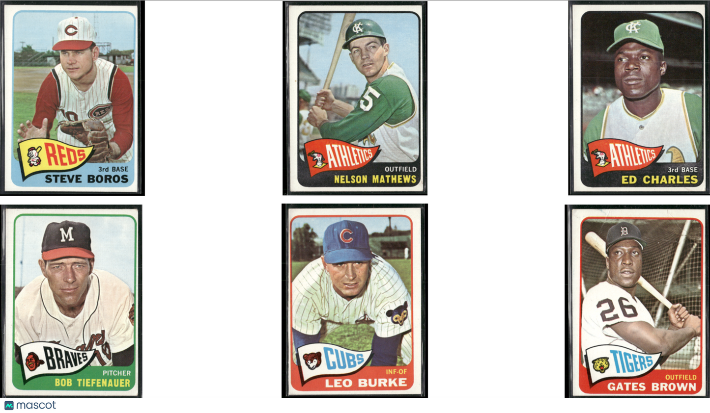 1965 Topps 10 CARDLOT - Commons (VG)