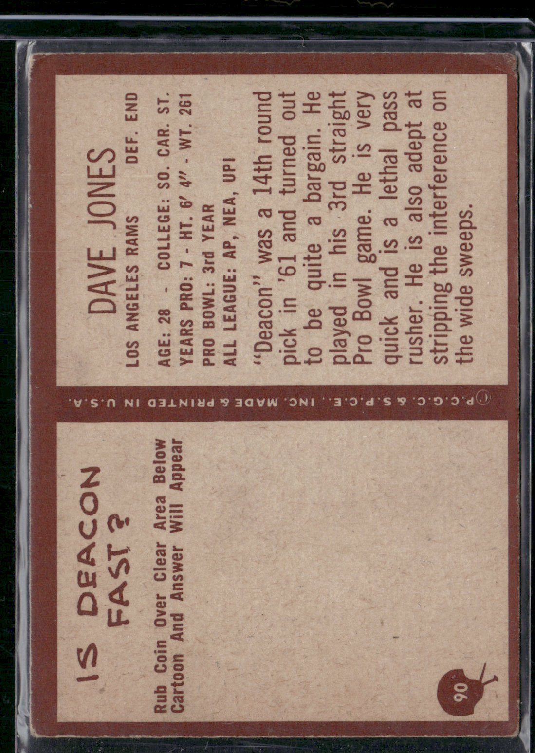 1967 Philadelphia DAVE JONES #90