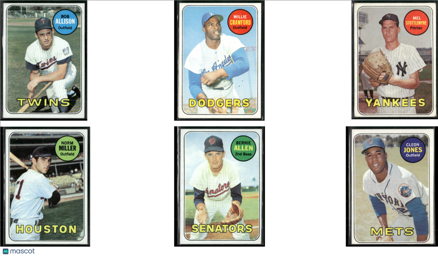 1969 Topps - 6 CARDLOT (VG-VG/EX)