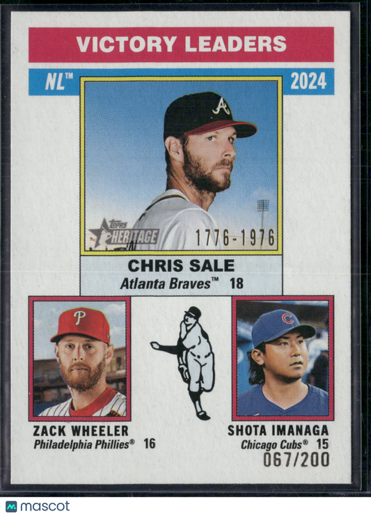 2025 Topps Heritage NL Victory Leaders #199 SALE/ WHEELER/ IMAGA  67/200