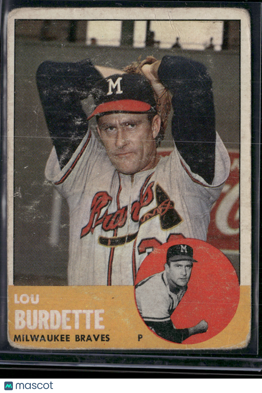 1963 Topps LOU BURDETTE #429 Toning Light Wrinkle (Good)