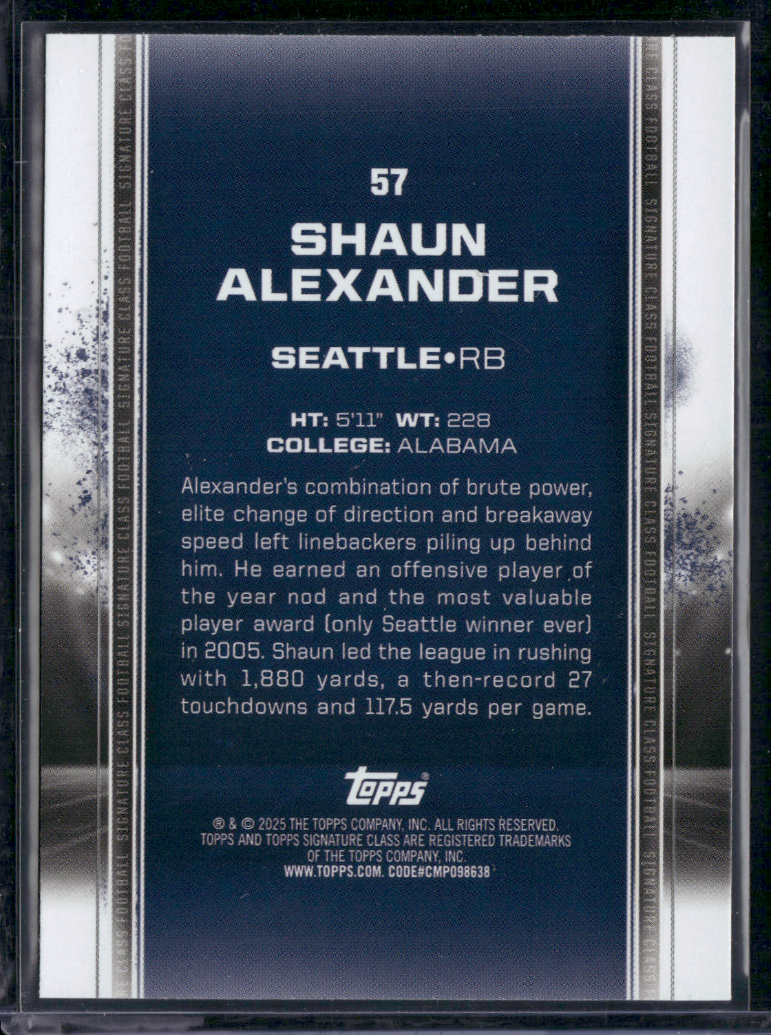 2024 Topps Signature Class SHAUN ALEXANDER #57 BRONZE