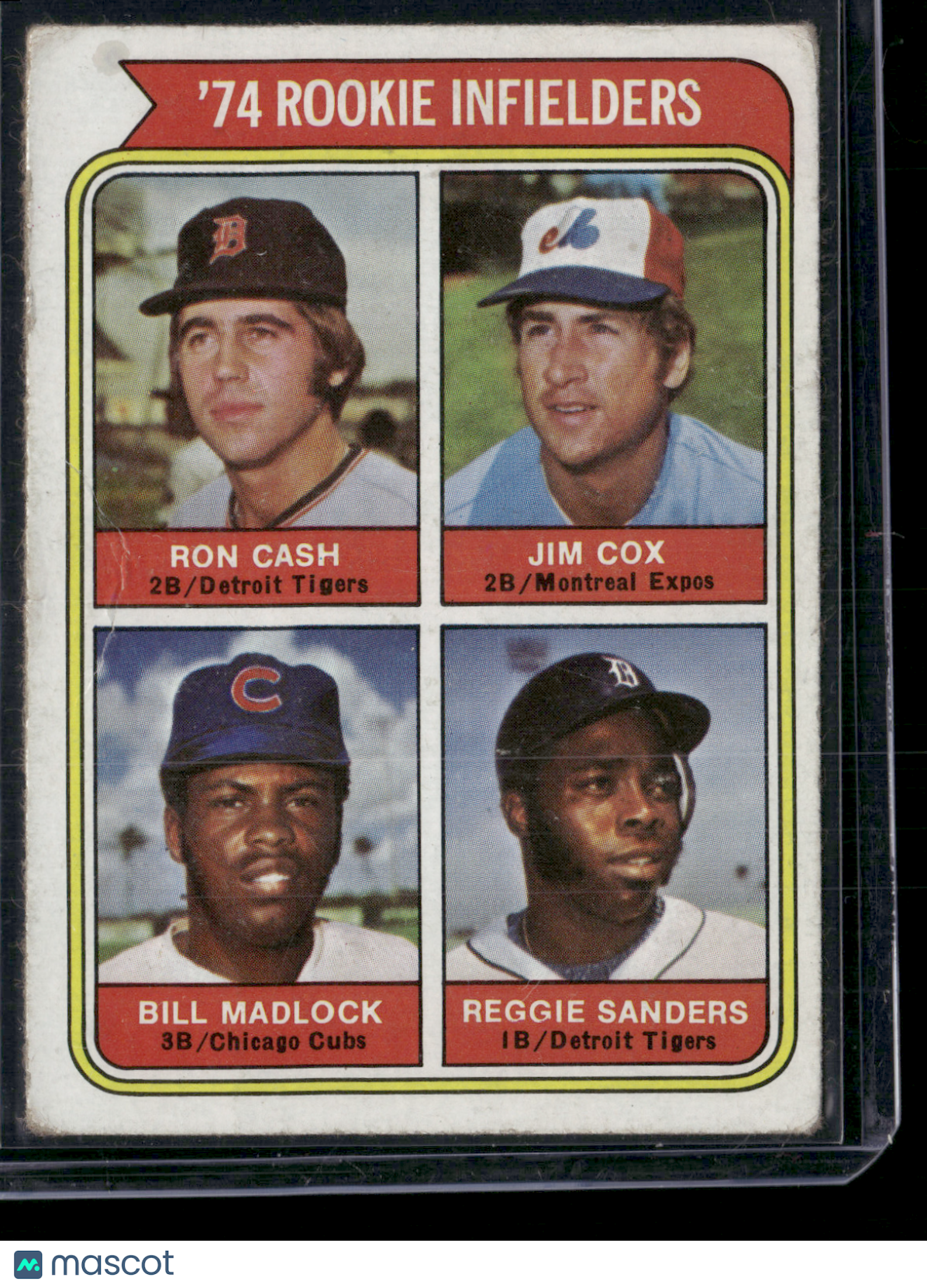 1974 Topps BILL MADLOCK/REGGIE SANDERS/CASH/COX #600 1974 Rookie Infielders (VG)