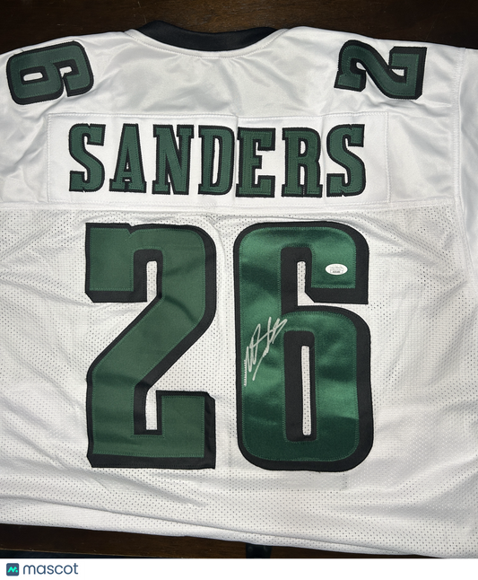 MILES SANDERS Signed Eagles Jersey–JSA COA–Custom White–Flawed | Priced to Move