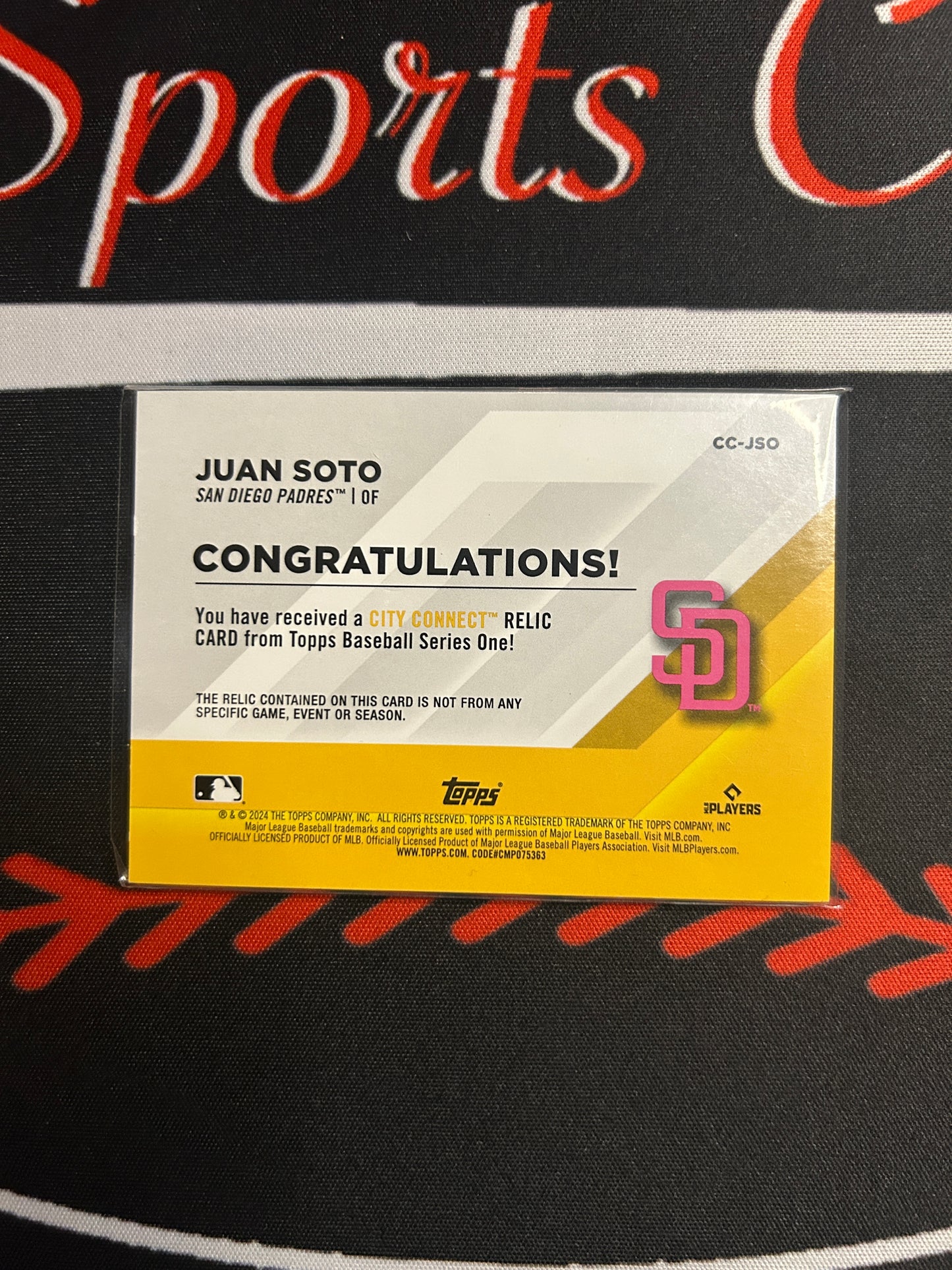 2024 Series 1 JUAN SOTO 1/25 #CC-JSO City Connect Relic