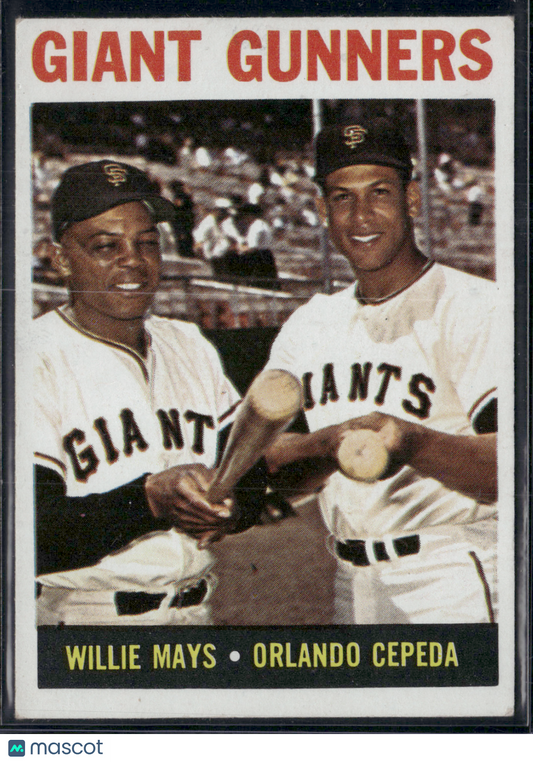 1964 Topps WILLIE MAYS/ORLANDO CEPEDA #306 Giant Gunners