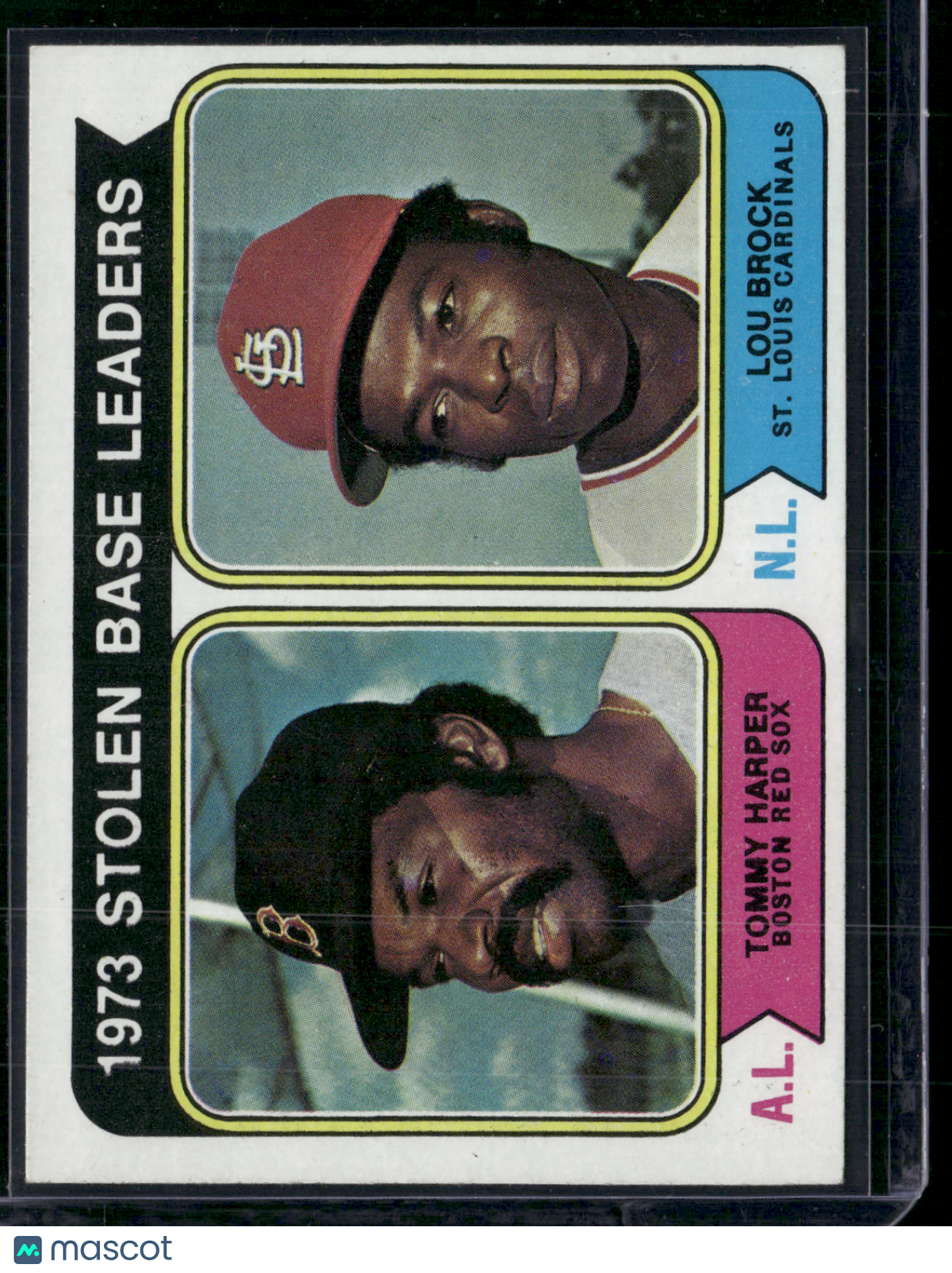 1974 Topps LOU BROCK/TOMMY HARPER #204 1973 Stolen Base Leaders (EX)