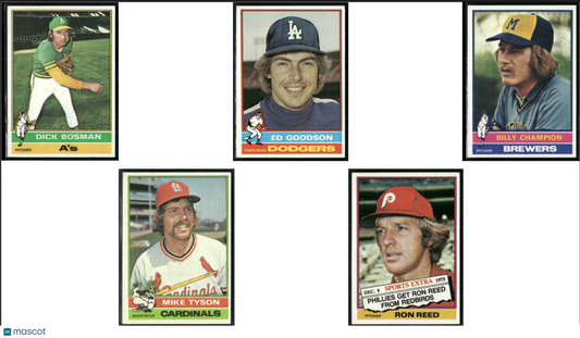 1976 Topps 5 ~ CARDLOT Dick Bosman/Ron Reed (VG/EX-EX)