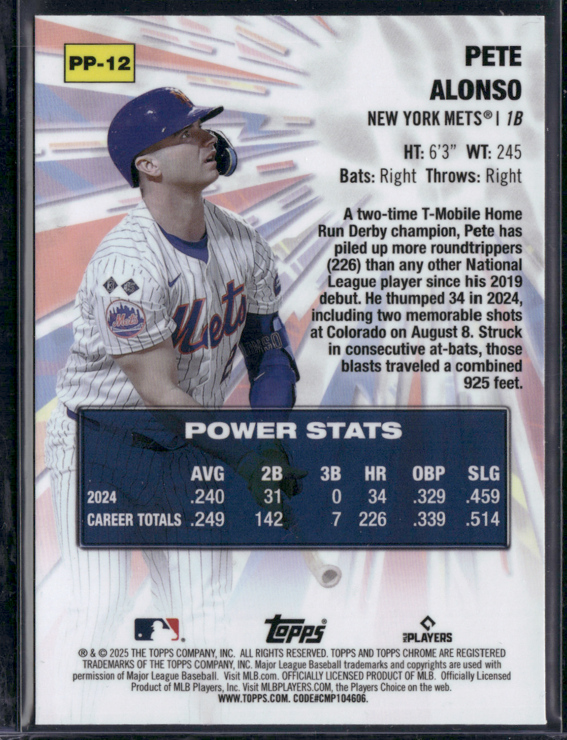 2025 Topps Chrome PETE ALONSO #PP-12 Power Players