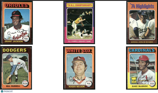 1975 Topps 6 ~ CARDLOT Grant Jackson/Bake McBride (EX)