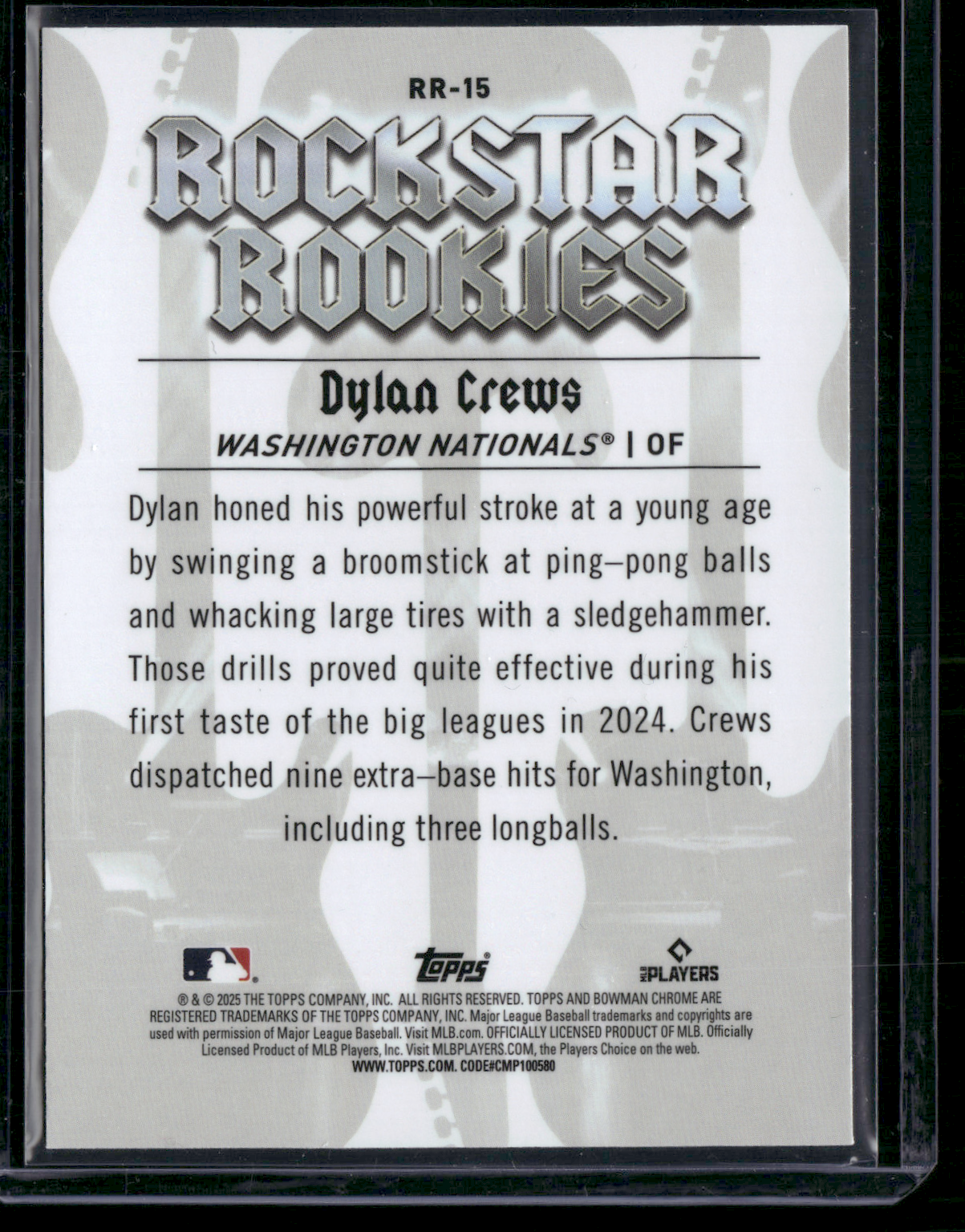 2025 Bowman DYLAN CREWS RC #RR-15 Rockstar Rookies RC