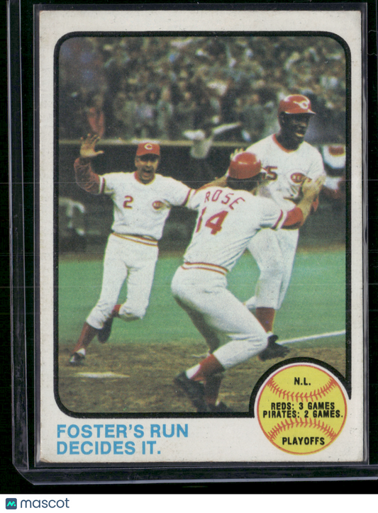 1973 Topps FOSTER'S RUN DECIDES IT #202 1972 NL Playoffs (VG)