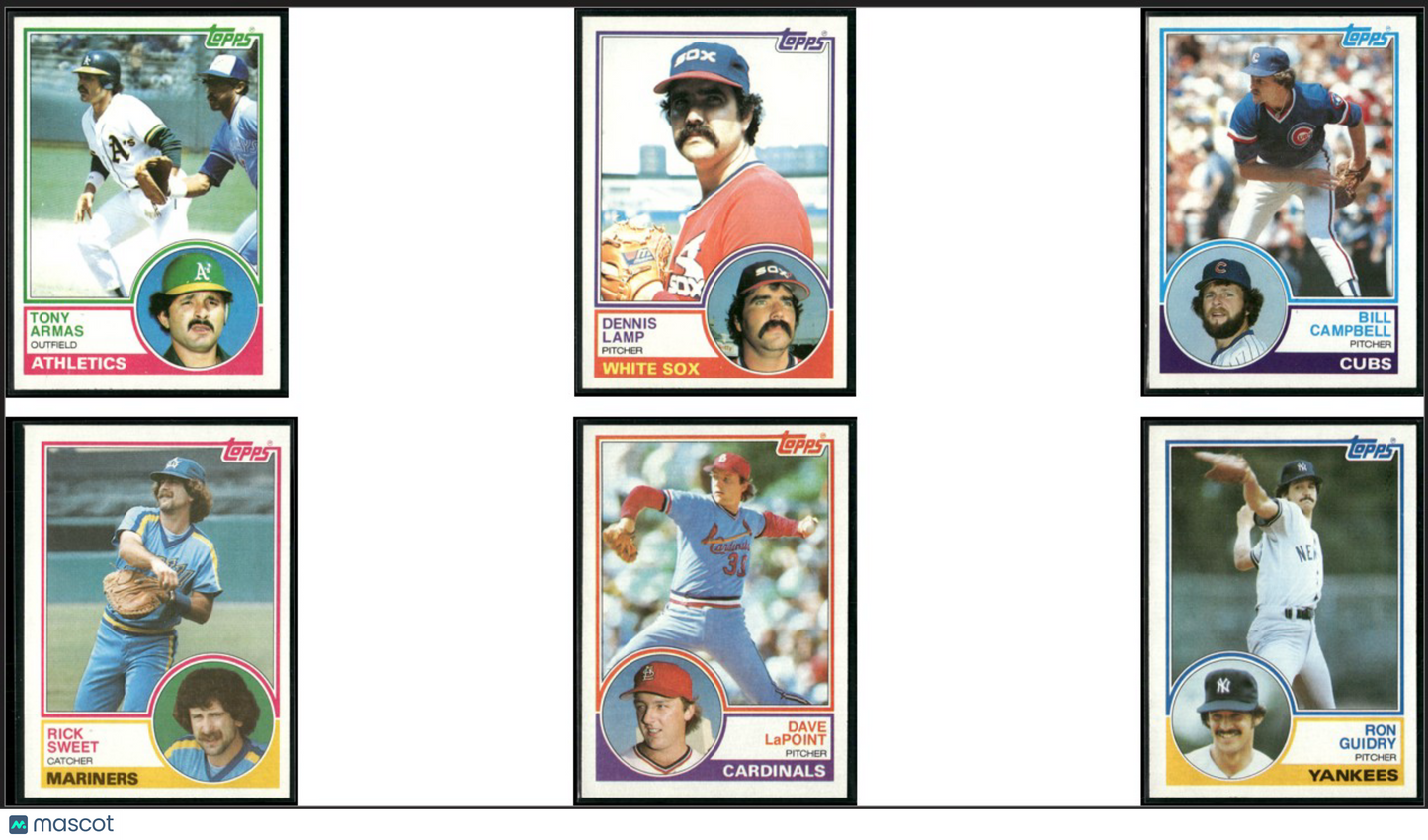 1983 Topps 6 - CARDLOT Tony Armas/Ron Guidry (NM)