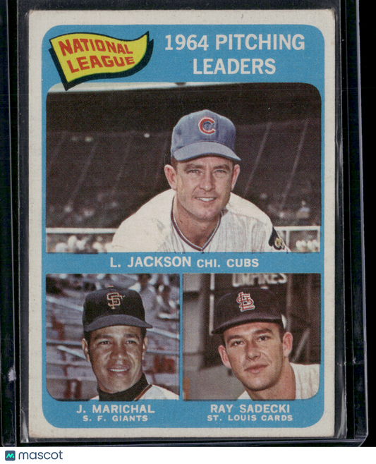 1965 Topps LARRY JACKSON/JUAN MARICHAL/RAY SADECKI #10 NLPitching Leaders