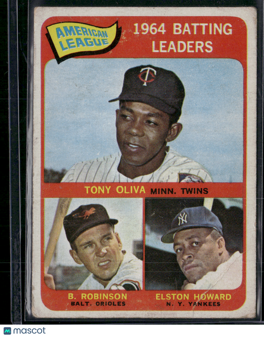 1965 Topps TONY OLIVA/BROOKS ROBINSON/ELSTON HOWARD #1 1964 Batting Leaders