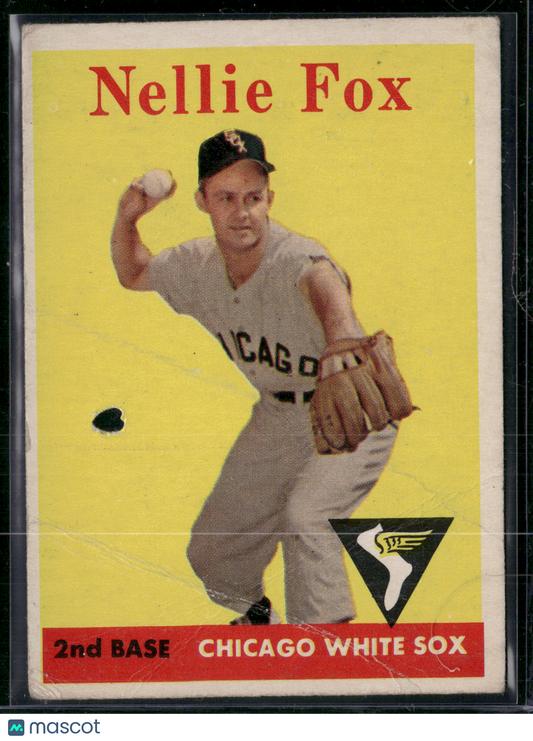 1958 Topps NELLIE FOX #400 Wrinkles Hole punch (Poor)