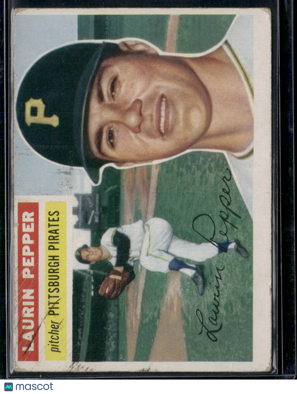 1956 Topps LAURIN PEPPER #108 Wrinkling and Surface wear
