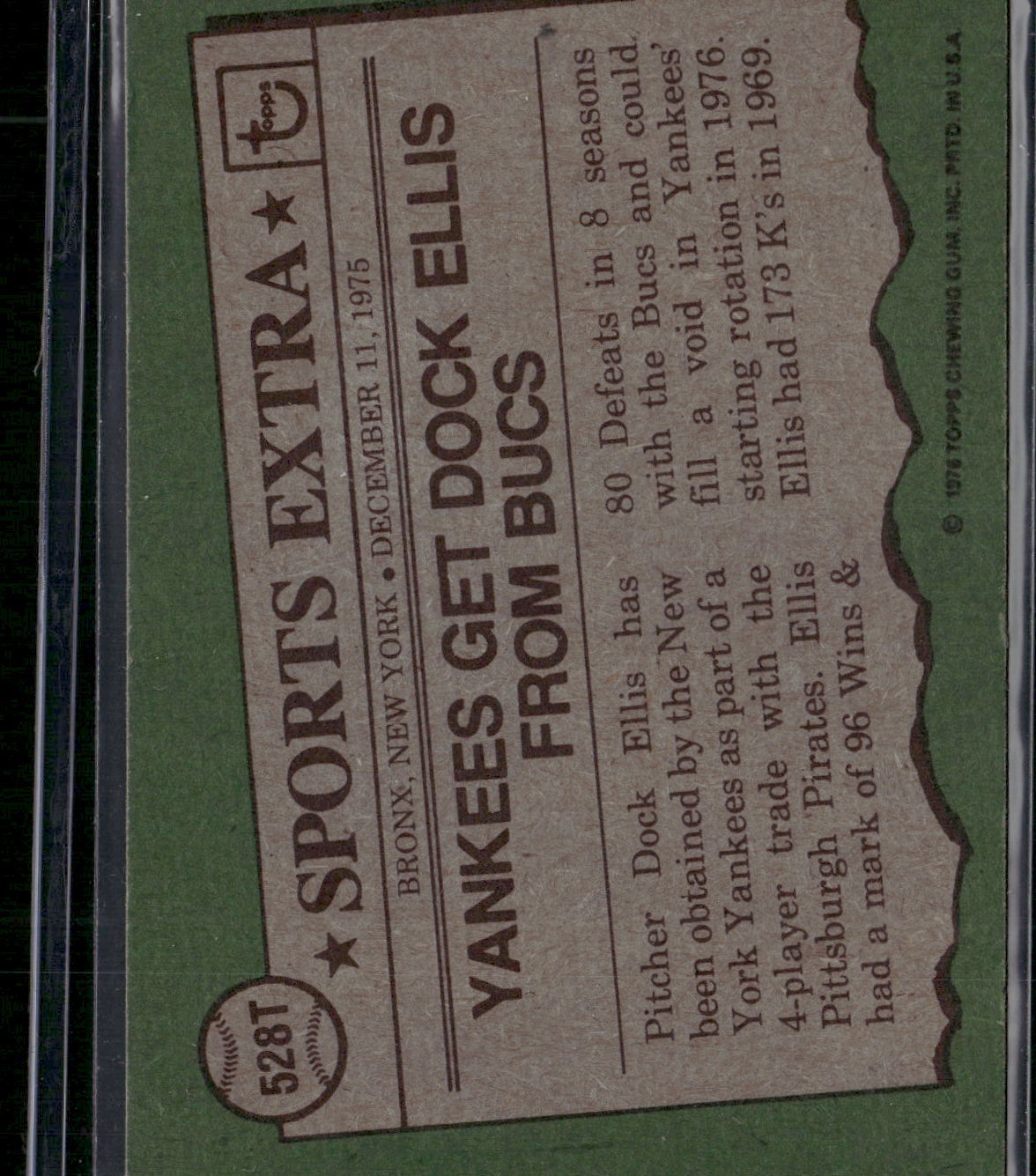 1976 Topps DOCK ELLIS #528T Traded Light Wrinkle (VG)
