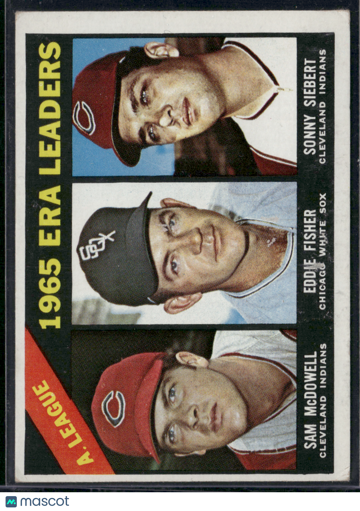 1966 Topps SAM MCDOWELL/FISHER/SIEBERT #222 1965 AL ERA Leaders (VG)