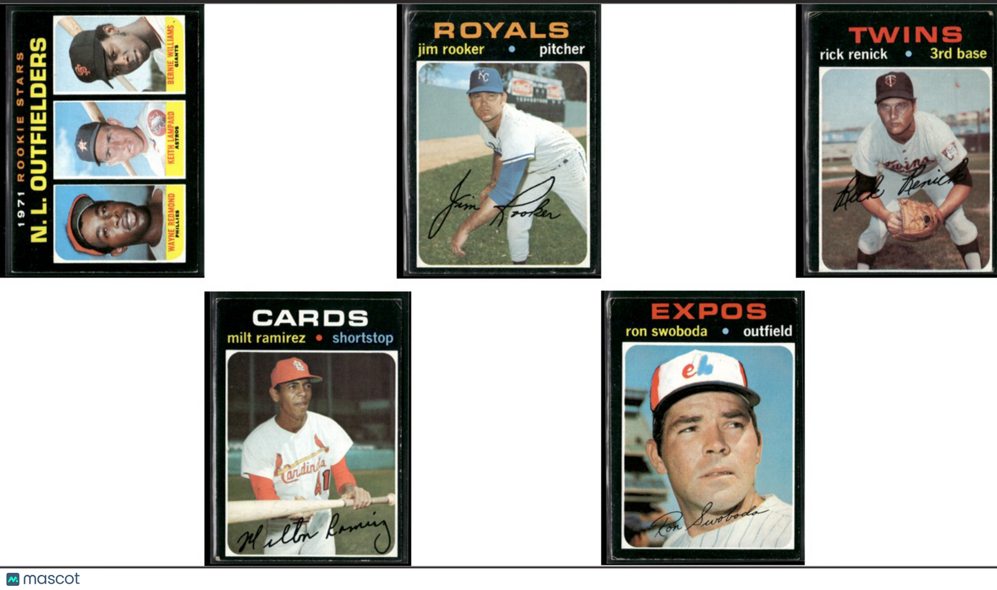 1971 Topps HIGH NUMBER 5 CARDLOT Rookie Outfielders/Ron Swoboda (Good-VG)