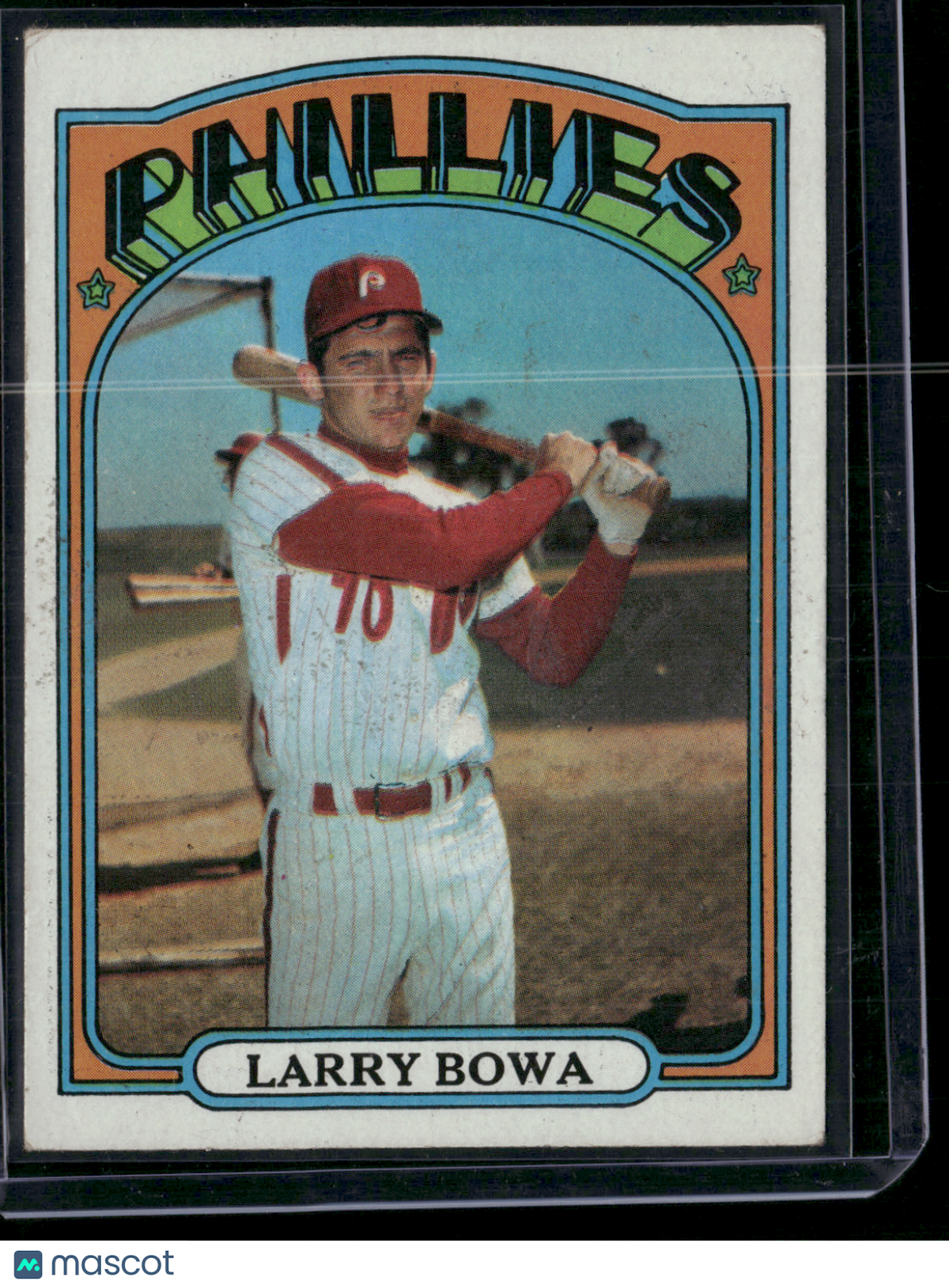 1972 Topps LARRY BOWA #520 Wax Stain (VG/EX-EX)