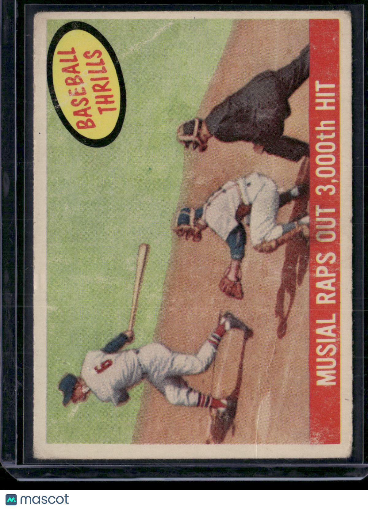 1959 Topps STAN MUSIAL #470 Baseball Thrills Corner Crease Wrinkles (Good)