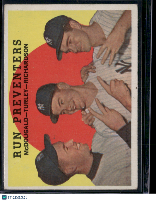 1959 Topps GIL MCDOUGALD/BOB TURLEY/ BOBBY RICHARDSON #237 Run Preventers