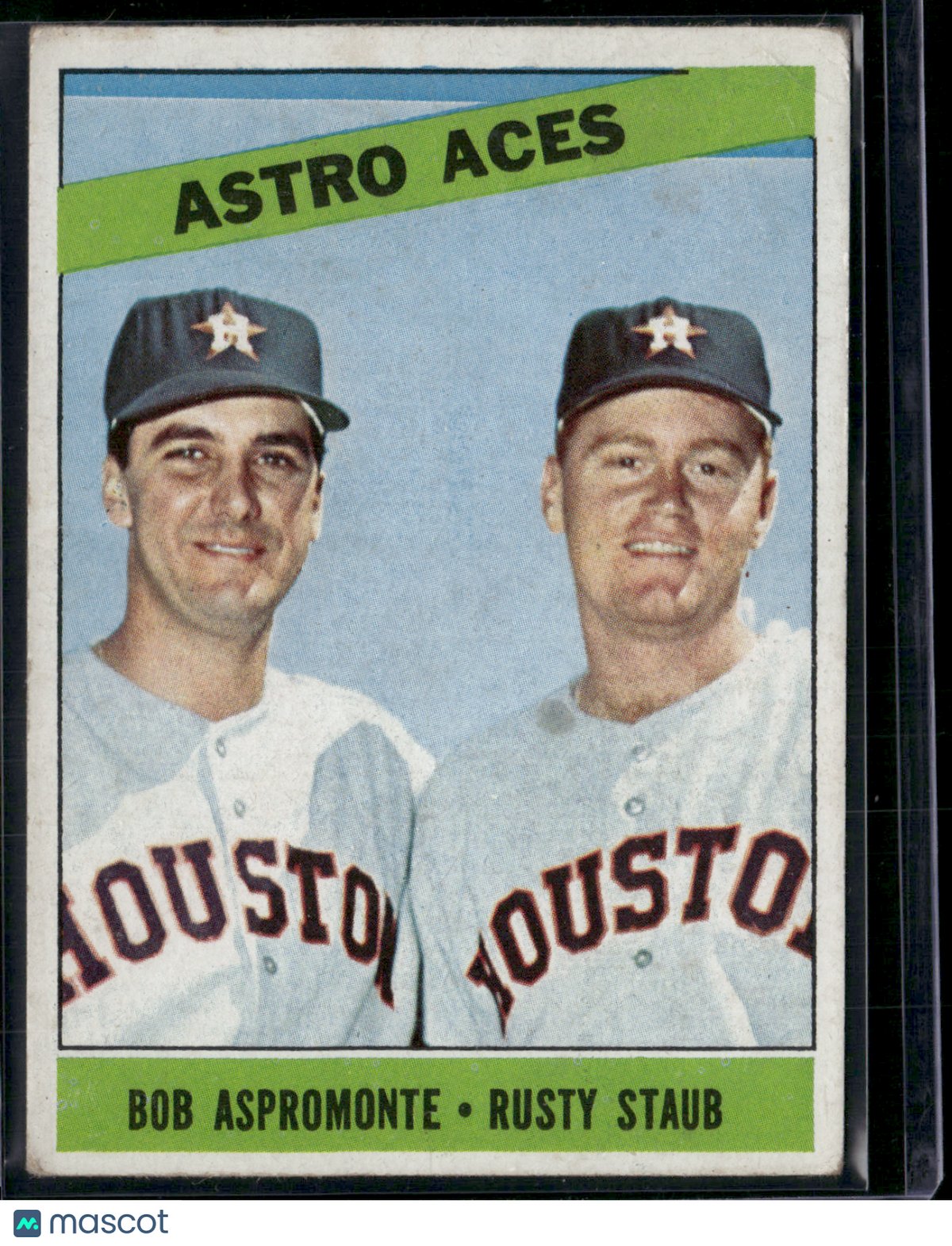1966 Topps RUSTY STAUB/BOB ASPROMONTE #273 Astro Aces Light Stain on Back (VG)