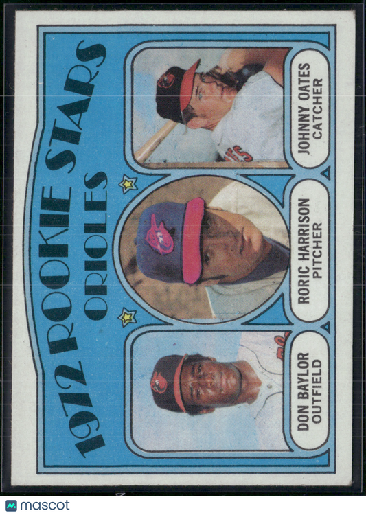 1972 Topps DON BAYLOR/HARRISON/OATES #474 1972 Orioles Rookie Stars (EX)