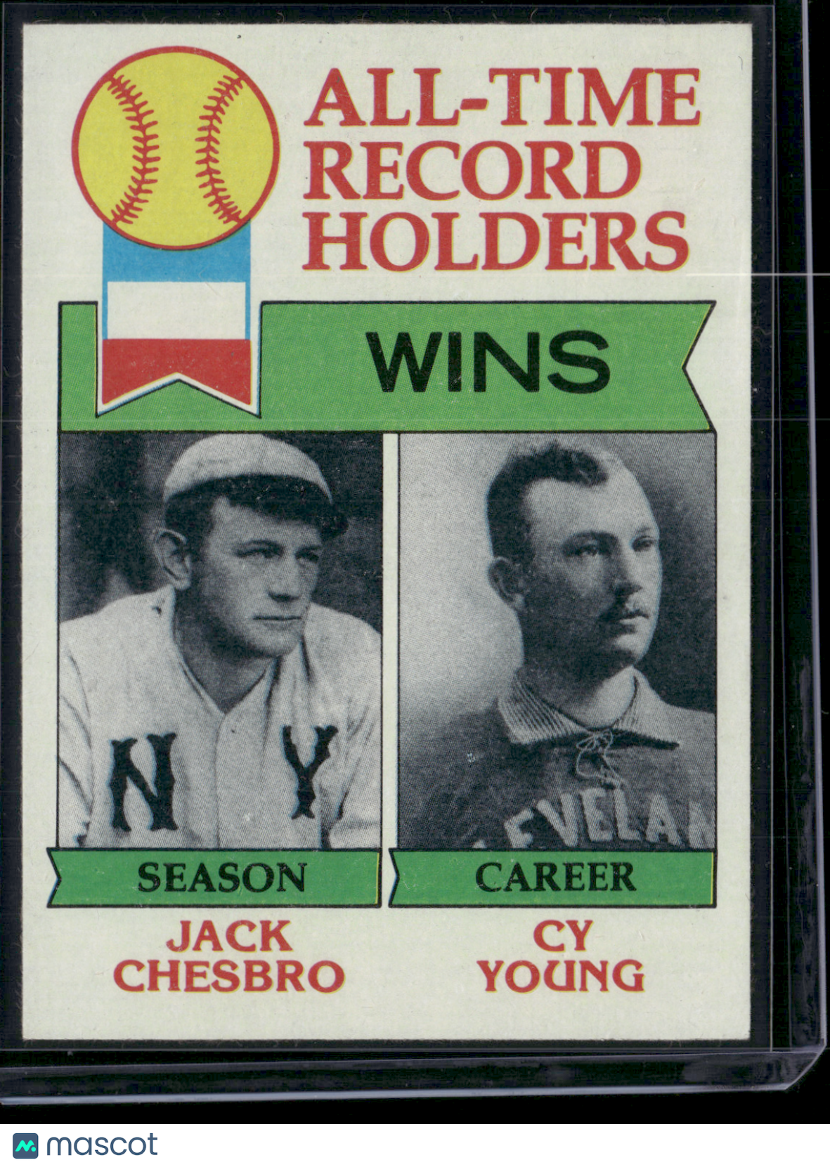 1976 Topps CY YOUNG/JACK CHESBRO #416 All Time Record Holders Wins (EX)