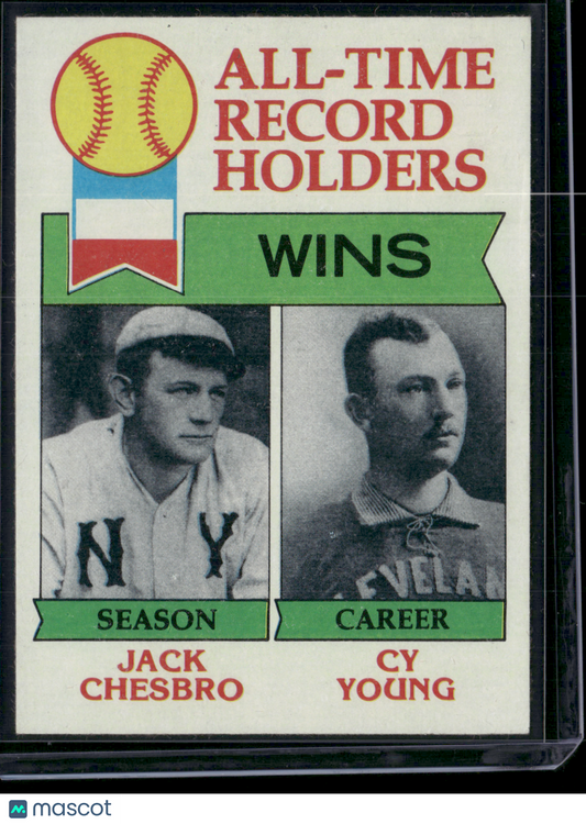 1976 Topps CY YOUNG/JACK CHESBRO #416 All Time Record Holders Wins (EX)