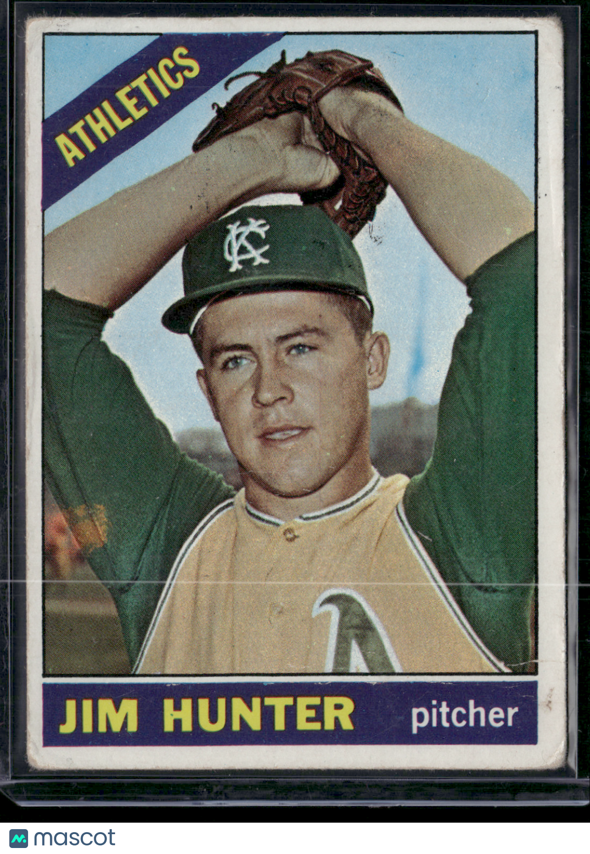 1966 Topps JIM "CATFISH" HUNTER #36 Dent Wrinkles (Good)