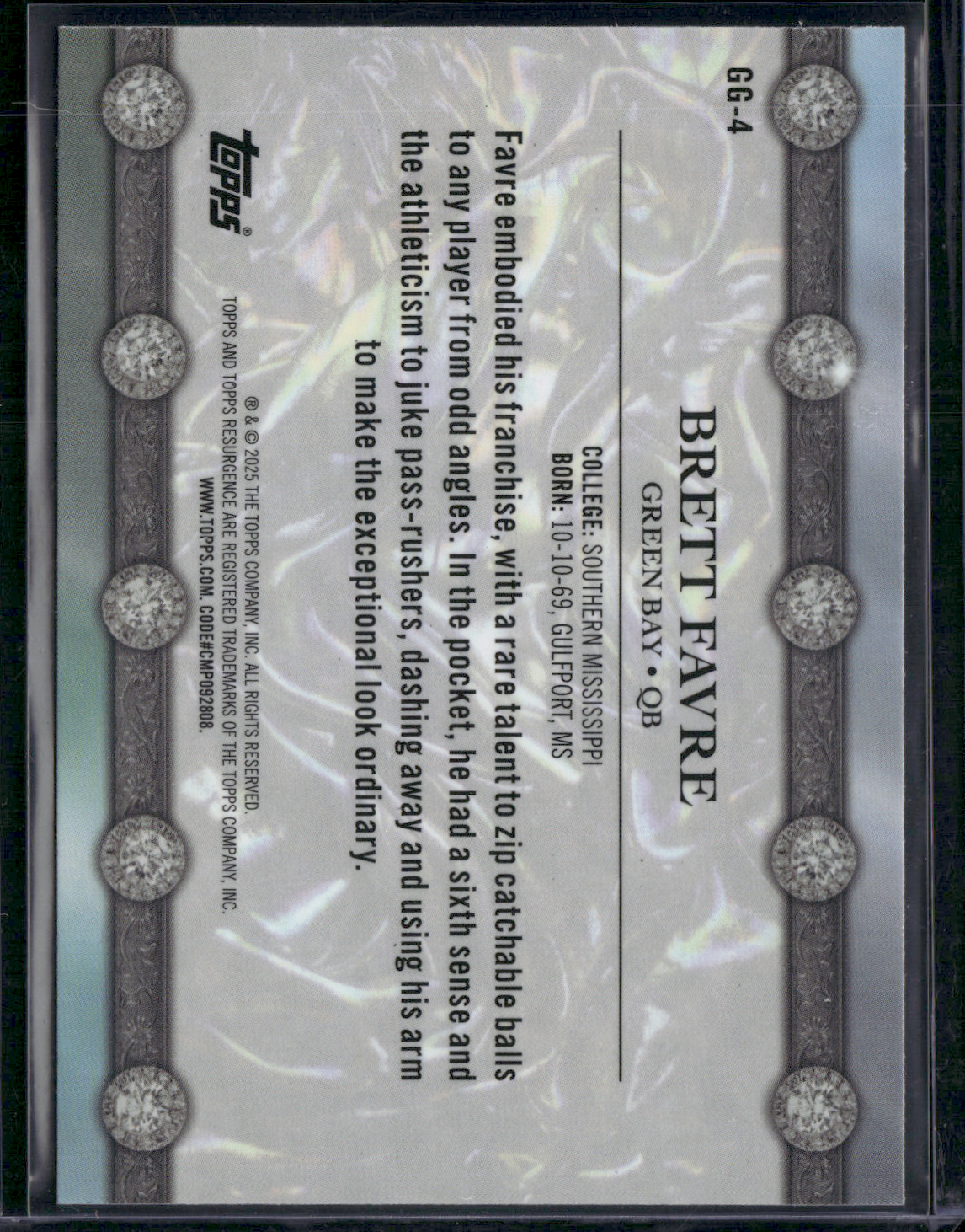 2024 Topps Resurgence BRETT FAVRE #GG-4 GLITTER AND GLEAM