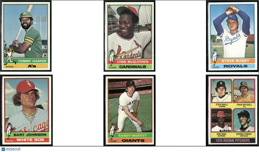 1976 Topps 6 ~ CARDLOT Tommy Harper/1976 Rookie Pitchers (VG/EX-EX)