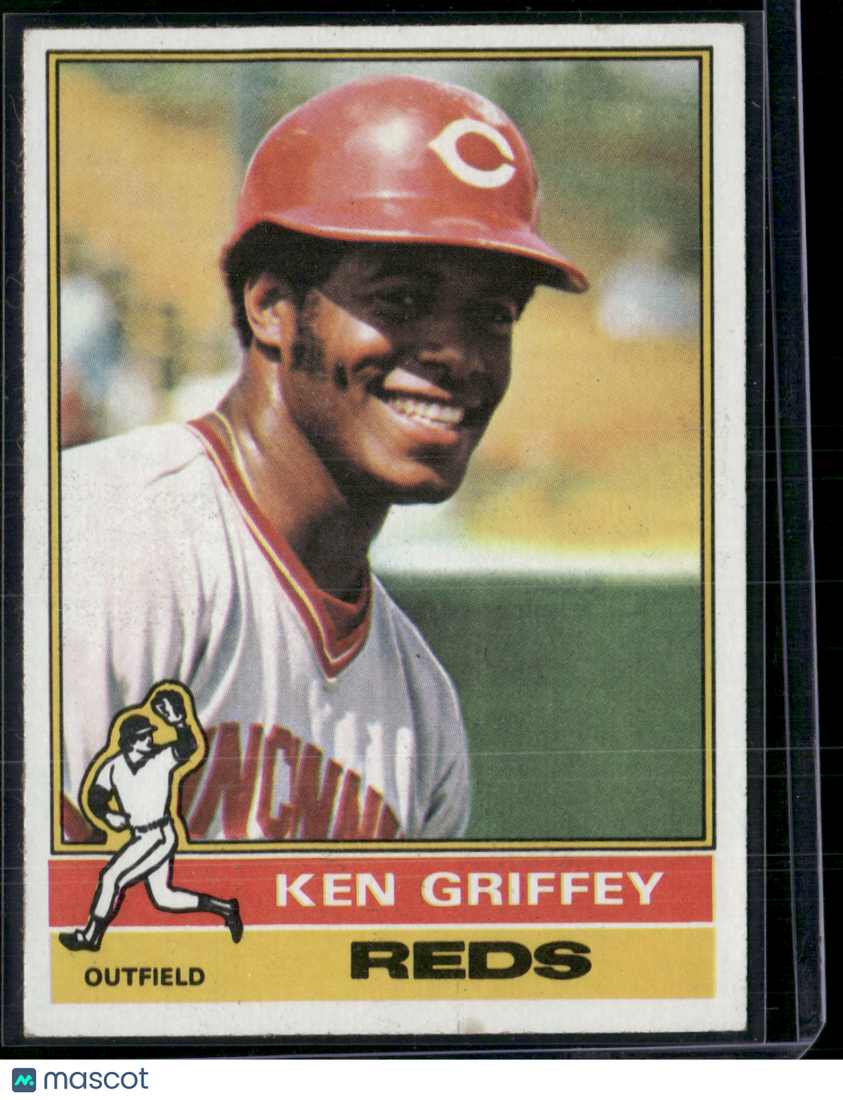 1976 Topps KEN GRIFFEY #128 Light Wax Stain (EX)