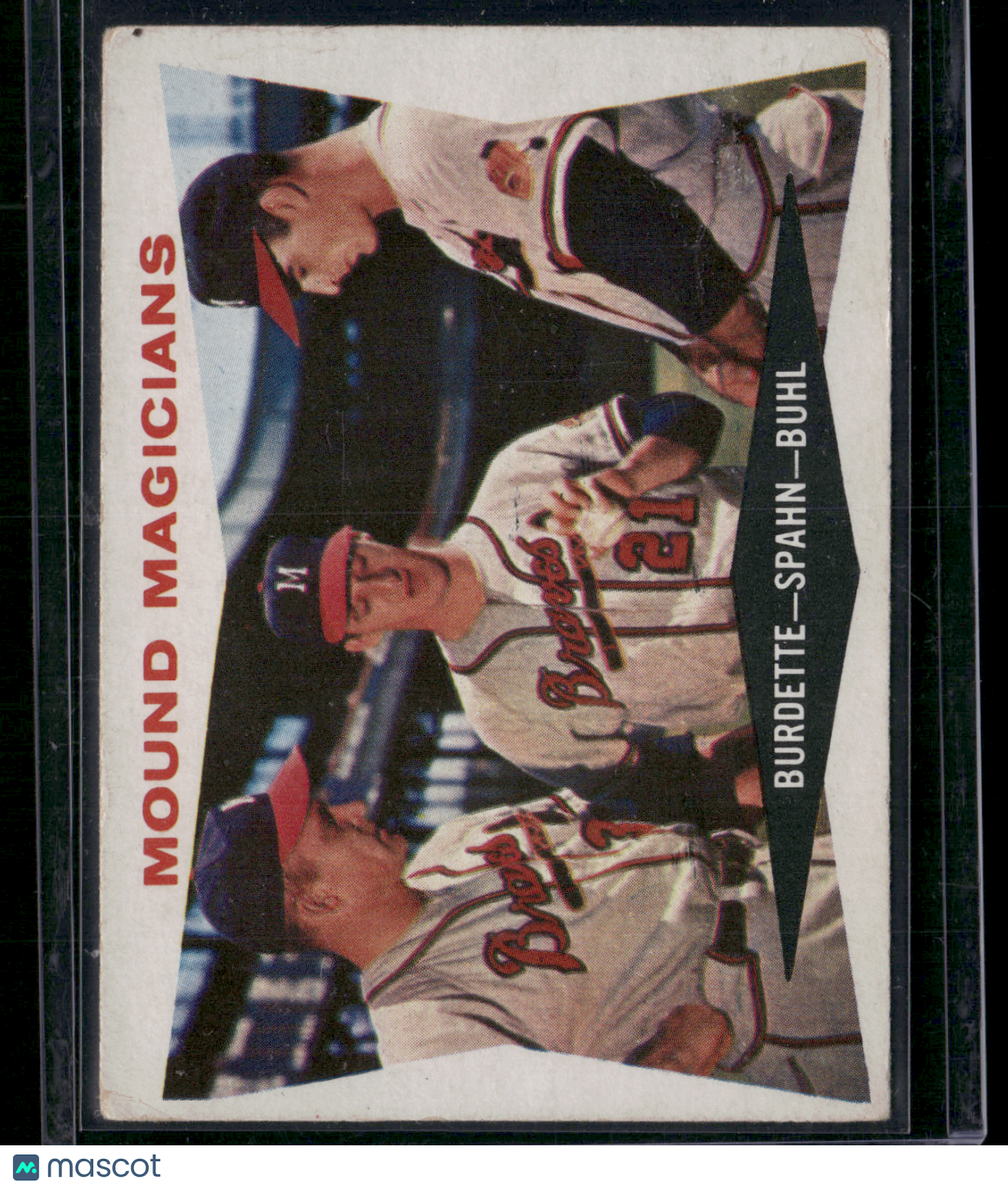 1960 Topps LOU BURDETTE/ WARREN SPAHN/ BOB BUHL #230 Mound Magicians