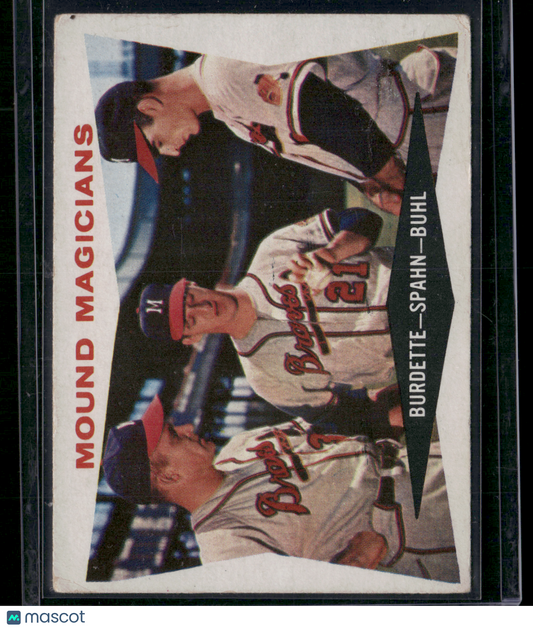 1960 Topps LOU BURDETTE/ WARREN SPAHN/ BOB BUHL #230 Mound Magicians