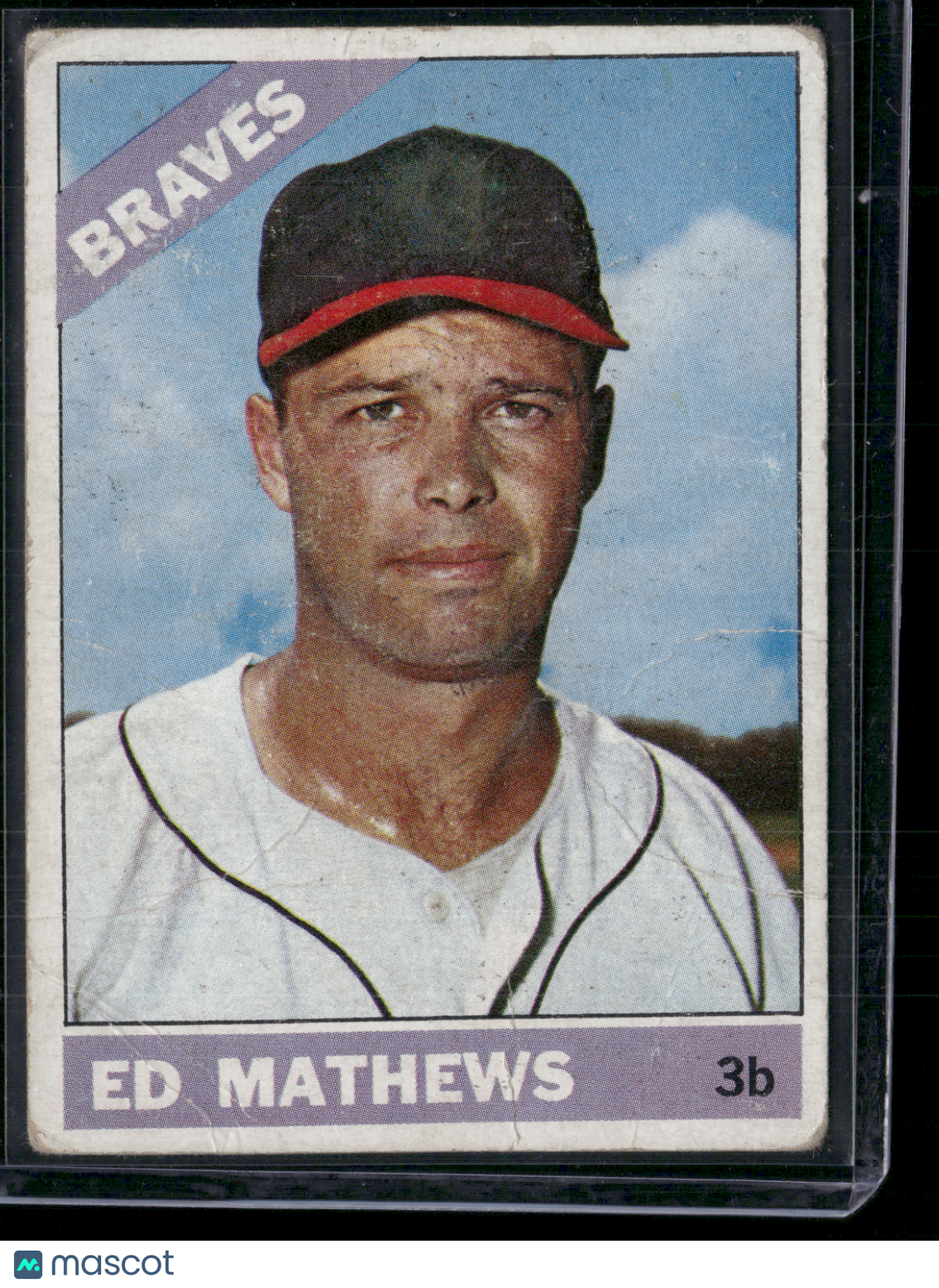 1966 Topps ED MATHEWS #200 Toning Wrinkling (Good)