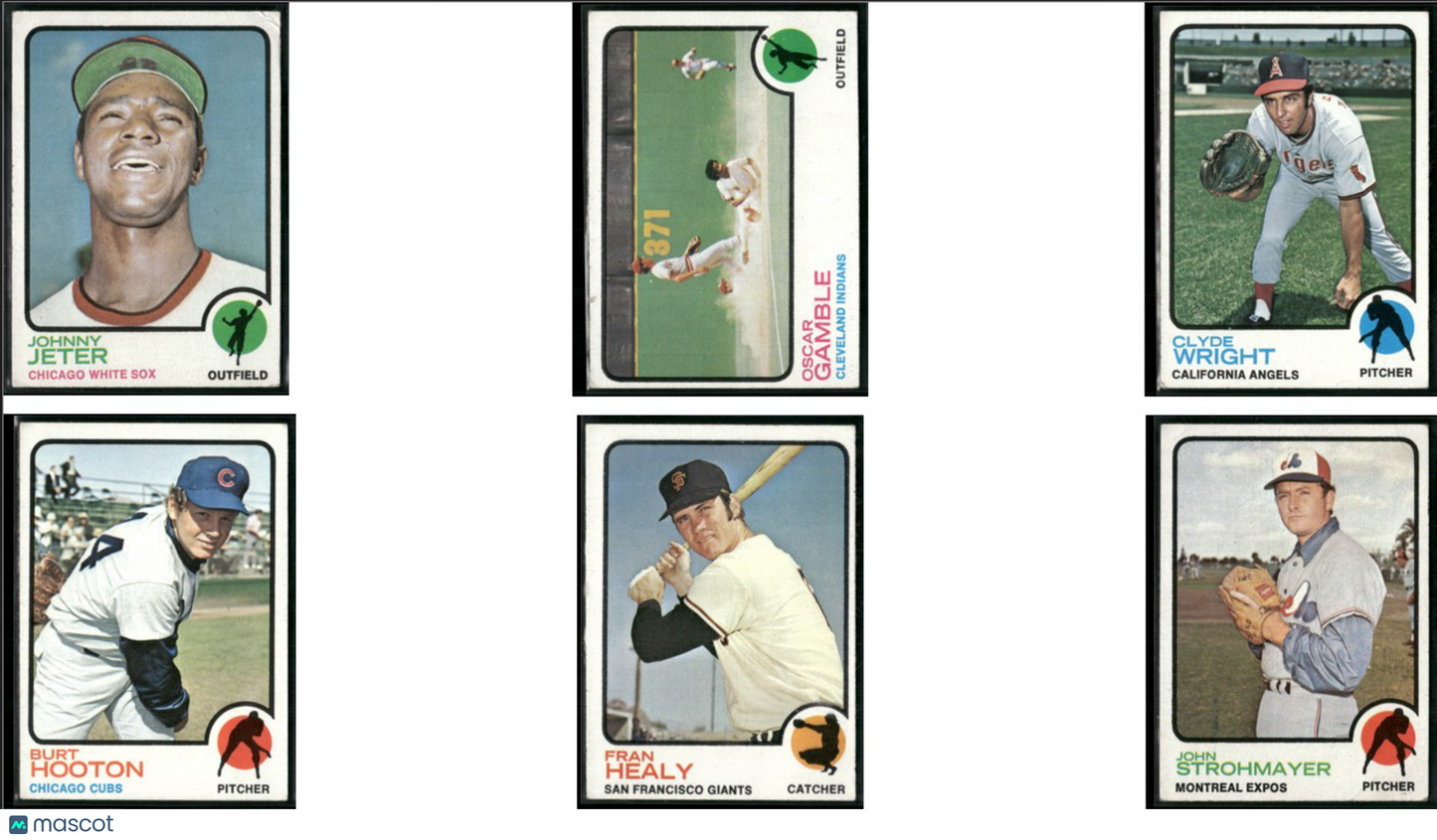 1973 Topps 6 ~ CARDLOT Johnny Jeter/John Strohmayer (VG-VG/EX)