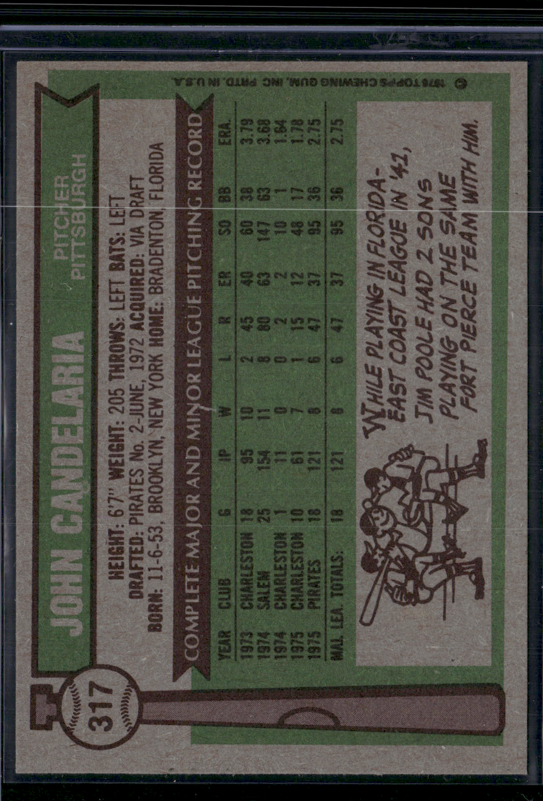 1976 Topps JOHN CANDELARIA #317 (EX/MT)